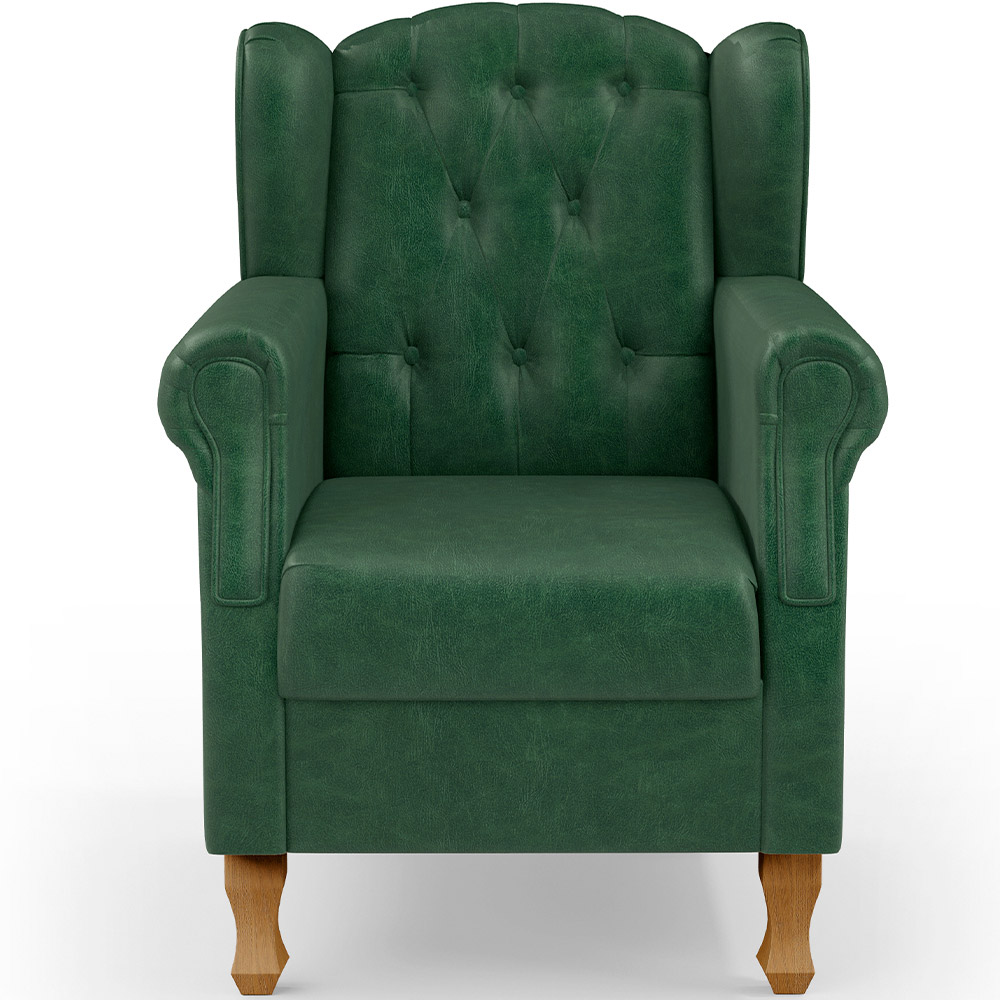 Kit 02 Poltronas Decorativa Para Sala De Estar Yara P02 Facto Verde Musgo - Lyam Decor