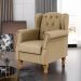 Kit 02 Poltronas Decorativa Para Sala De Estar Yara P02 Linho Bege Escuro - Lyam Decor