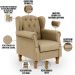 Kit 02 Poltronas Decorativa Para Sala De Estar Yara P02 Linho Bege Escuro - Lyam Decor