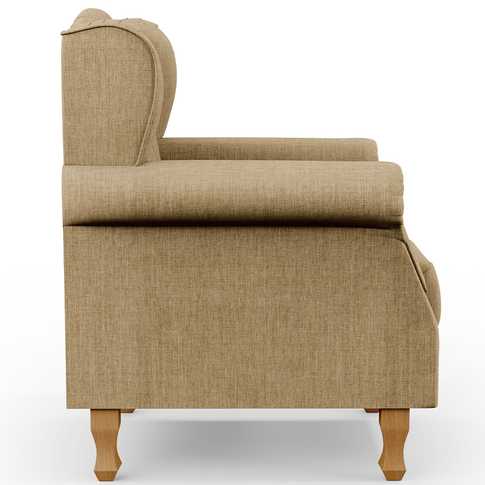 Kit 02 Poltronas Decorativa Para Sala De Estar Yara P02 Linho Bege Escuro - Lyam Decor