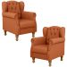 Kit 02 Poltronas Decorativa Para Sala De Estar Yara P02 Tecido Terracota - Lyam Decor