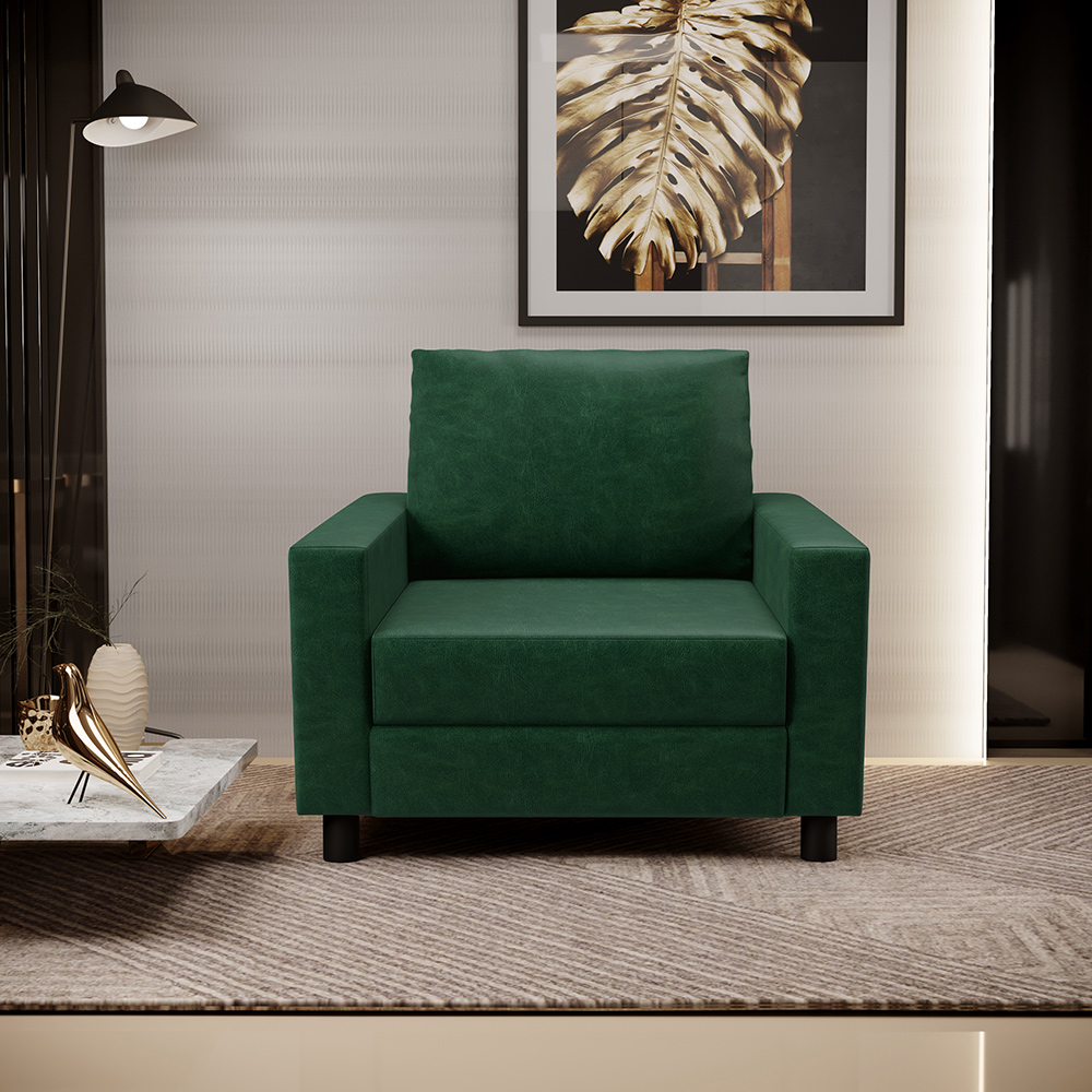Kit 02 Poltronas Decorativa Para Sala De Estar e Recepção Malta L02 Facto Verde Musgo -Lyam Decor