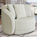 Kit 02 Poltronas Decorativa Para Sala Estar Base Giratória Witta M03 Bouclê Bege Claro - Lyam Decor