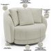 Kit 02 Poltronas Decorativa Para Sala Estar Base Giratória Witta M03 Bouclê Bege Claro - Lyam Decor