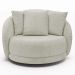Kit 02 Poltronas Decorativa Para Sala Estar Base Giratória Witta M03 Bouclê Bege Claro - Lyam Decor