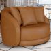 Kit 02 Poltronas Decorativa Para Sala Estar Base Giratória Witta M03 Couríssimo Whisky - Lyam Decor
