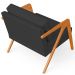 Kit 02 Poltronas Decorativa Para Sala Estar Pietra Estrutura De Madeira L02 Suede Preto - Lyam Decor