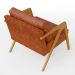 Kit 02 Poltronas Decorativa Para Sala Pietra Estrutura De Madeira L02 Couríssimo Camel - Lyam Decor