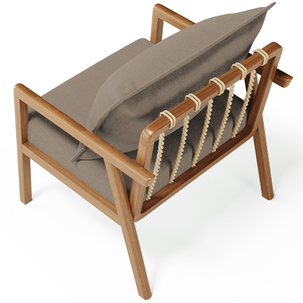 Kit 02 Poltronas Decorativa Para Sala de Estar Alícia L02 Bouclê Bege - Lyam Decor