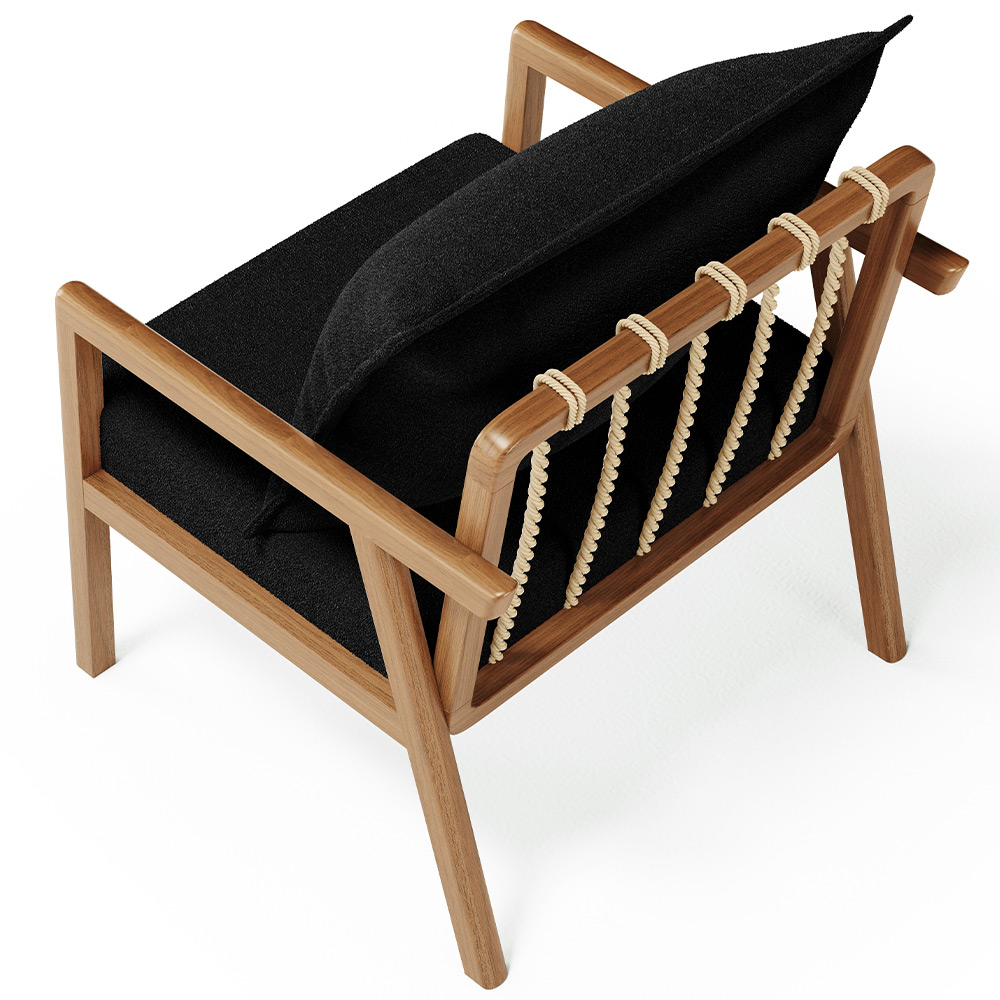 Kit 02 Poltronas Decorativa Para Sala de Estar Alícia L02 Bouclê Preto - Lyam Decor