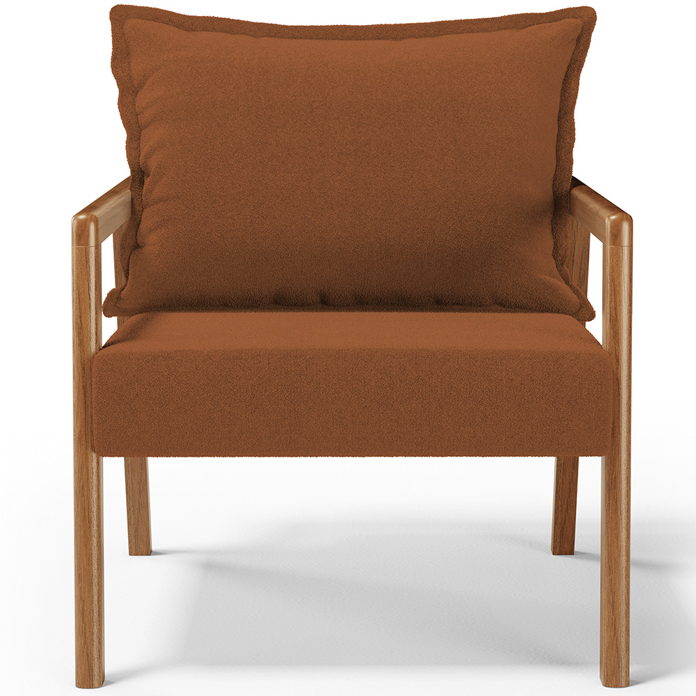 Kit 02 Poltronas Decorativa Para Sala de Estar Alícia L02 Bouclê Terracota - Lyam Decor