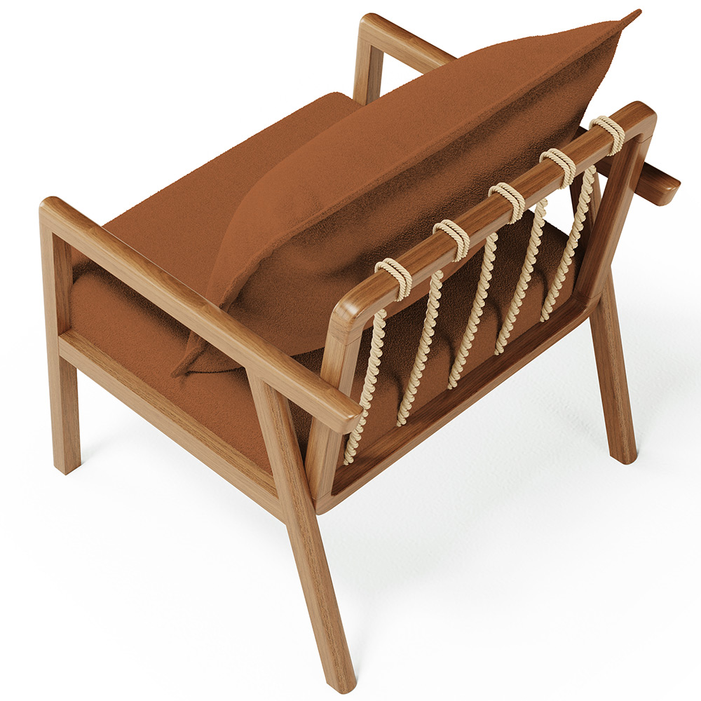 Kit 02 Poltronas Decorativa Para Sala de Estar Alícia L02 Bouclê Terracota - Lyam Decor