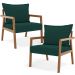 Kit 02 Poltronas Decorativa Para Sala de Estar Alícia L02 Bouclê Verde - Lyam Decor