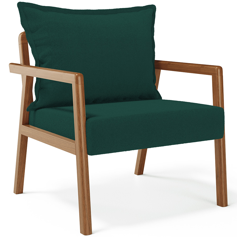 Kit 02 Poltronas Decorativa Para Sala de Estar Alícia L02 Bouclê Verde - Lyam Decor