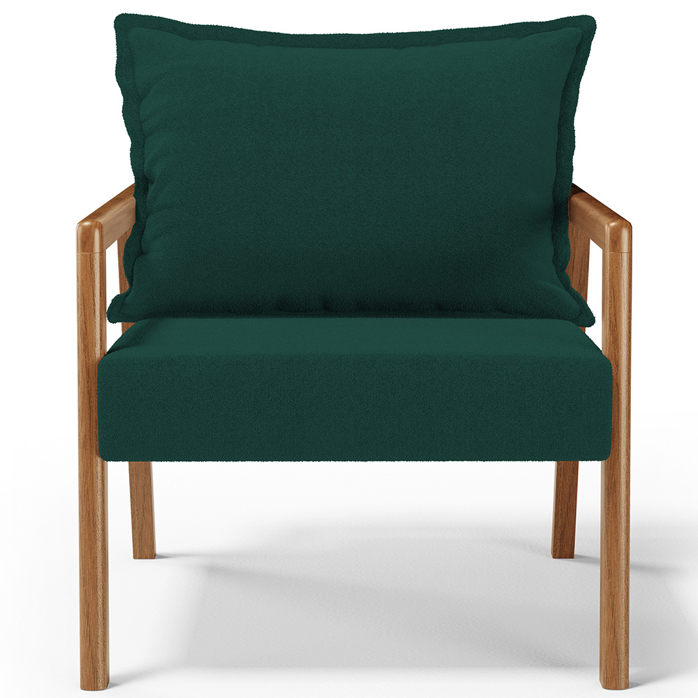 Kit 02 Poltronas Decorativa Para Sala de Estar Alícia L02 Bouclê Verde - Lyam Decor