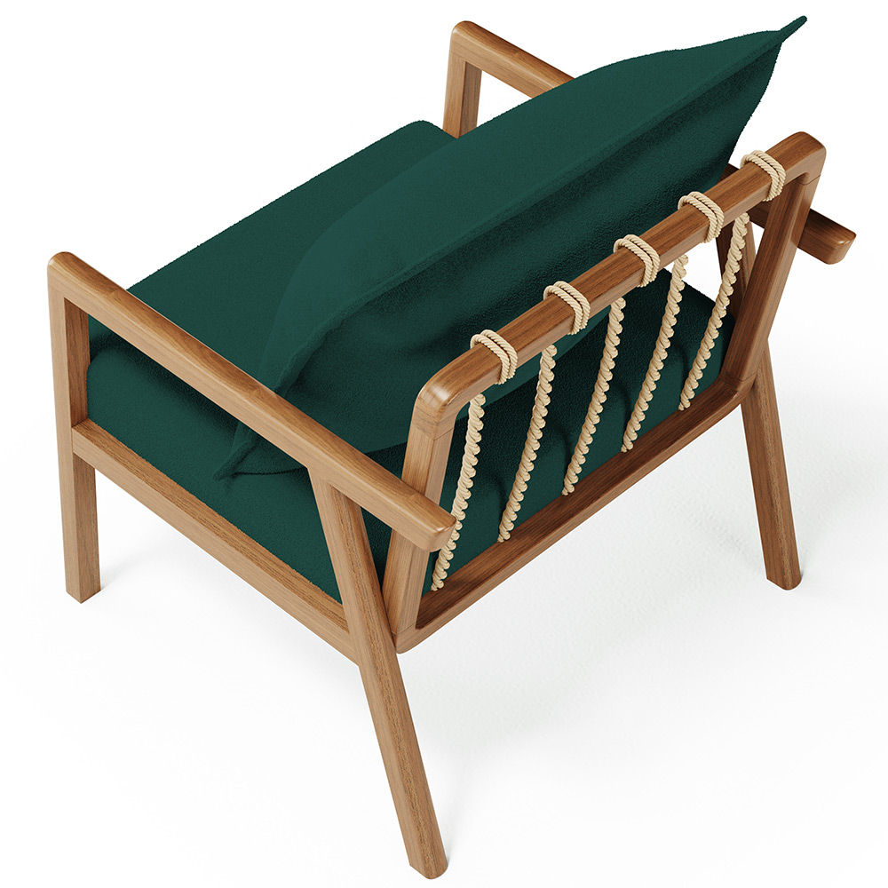 Kit 02 Poltronas Decorativa Para Sala de Estar Alícia L02 Bouclê Verde - Lyam Decor