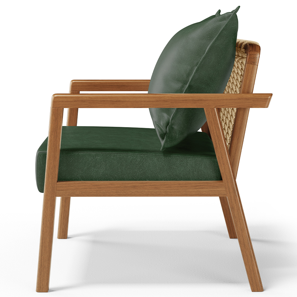 Kit 02 Poltronas Decorativa Para Sala de Estar Alícia L02 Couríssimo Verde Musgo - Lyam Decor