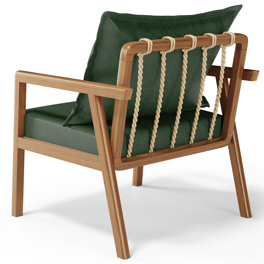 Kit 02 Poltronas Decorativa Para Sala de Estar Alícia L02 Couríssimo Verde Musgo - Lyam Decor