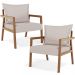 Kit 02 Poltronas Decorativa Para Sala de Estar Alícia L02 Linho Bege - Lyam Decor