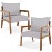Kit 02 Poltronas Decorativa Para Sala de Estar Alícia L02 Linho Cinza - Lyam Decor