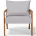 Kit 02 Poltronas Decorativa Para Sala de Estar Alícia L02 Linho Cinza - Lyam Decor