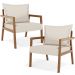 Kit 02 Poltronas Decorativa Para Sala de Estar Alícia L02 Linho Cru - Lyam Decor