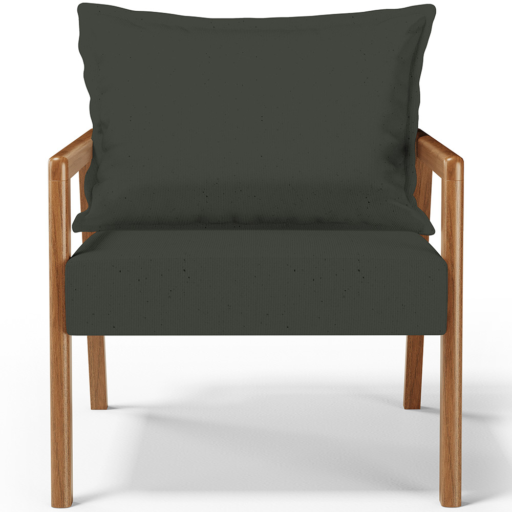 Kit 02 Poltronas Decorativa Para Sala de Estar Alícia L02 Linho Verde Musgo - Lyam Decor