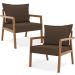 Kit 02 Poltronas Decorativa Para Sala de Estar Alícia L02 Suede Marrom - Lyam Decor