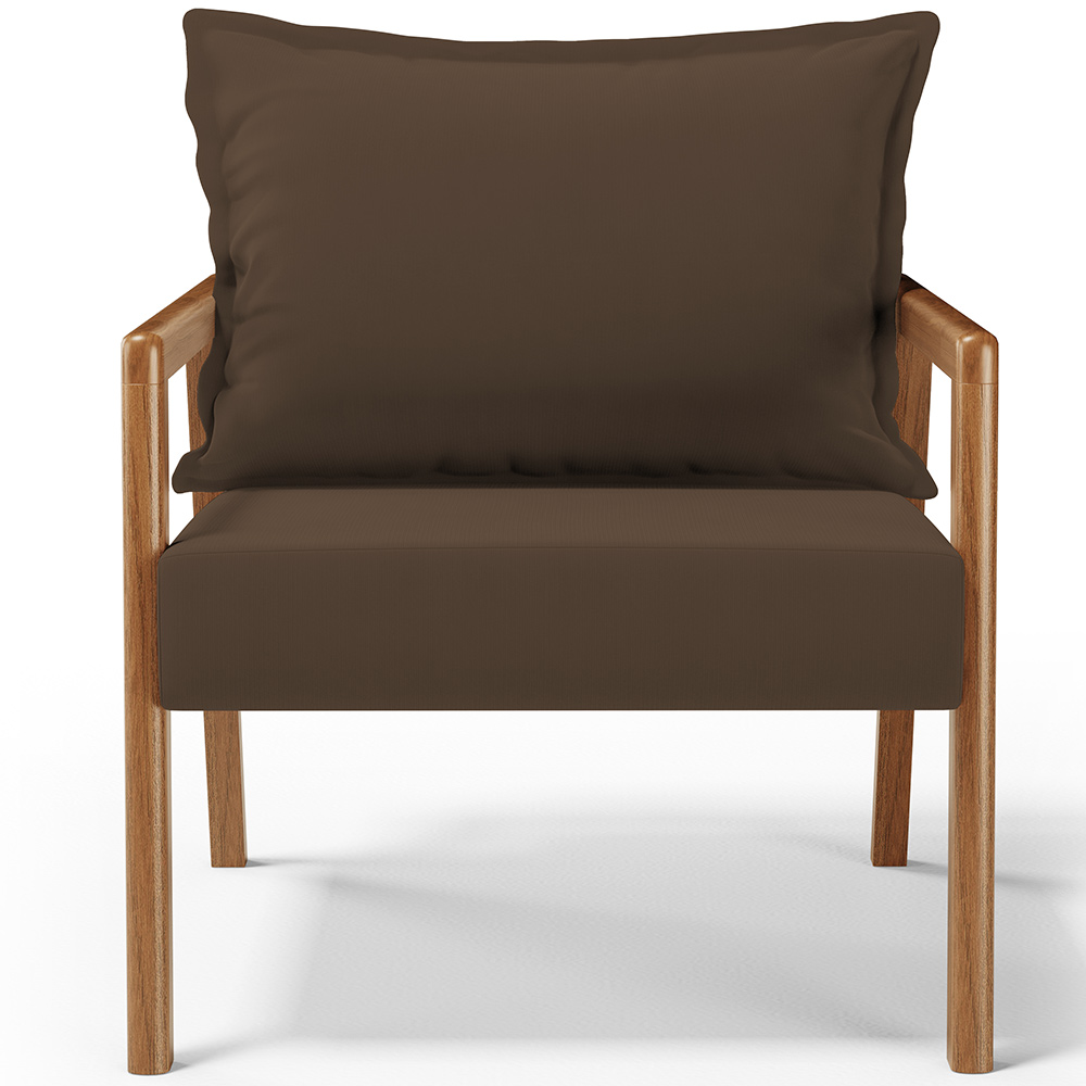 Kit 02 Poltronas Decorativa Para Sala de Estar Alícia L02 Suede Marrom - Lyam Decor