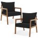 Kit 02 Poltronas Decorativa Para Sala de Estar Alícia L02 Suede Preto - Lyam Decor