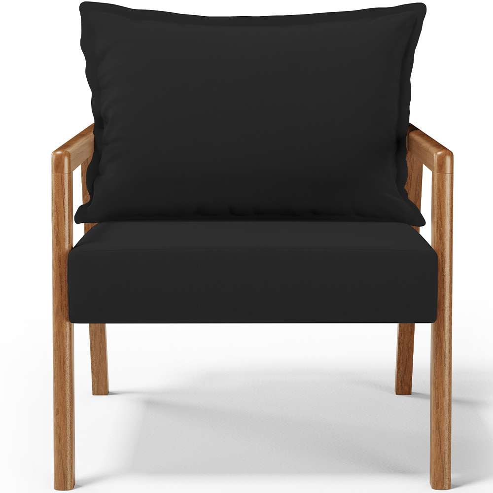 Kit 02 Poltronas Decorativa Para Sala de Estar Alícia L02 Suede Preto - Lyam Decor