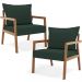 Kit 02 Poltronas Decorativa Para Sala de Estar Alícia L02 Suede Verde Musgo - Lyam Decor