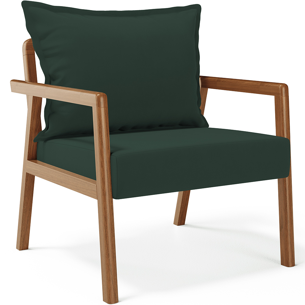 Kit 02 Poltronas Decorativa Para Sala de Estar Alícia L02 Suede Verde Musgo - Lyam Decor