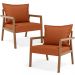 Kit 02 Poltronas Decorativa Para Sala de Estar Alícia L02 Tecido Terracota - Lyam Decor