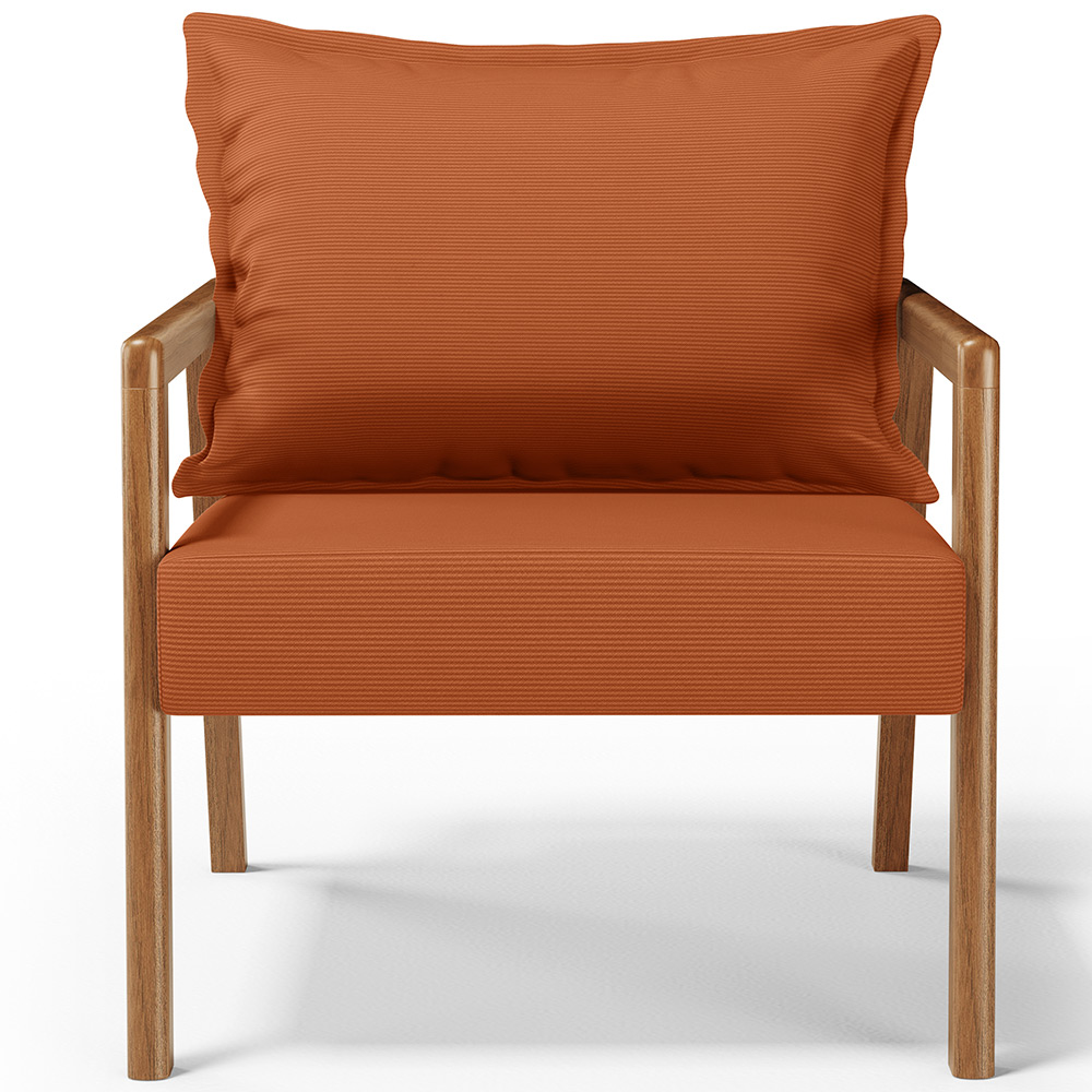 Kit 02 Poltronas Decorativa Para Sala de Estar Alícia L02 Tecido Terracota - Lyam Decor
