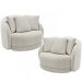 Kit 02 Poltronas Decorativa Para Sala de Estar Base Giratória Witta M03 Bouclê Branco - Lyam Decor