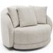 Kit 02 Poltronas Decorativa Para Sala de Estar Base Giratória Witta M03 Bouclê Branco - Lyam Decor