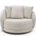 Kit 02 Poltronas Decorativa Para Sala de Estar Base Giratória Witta M03 Bouclê Branco - Lyam Decor