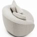 Kit 02 Poltronas Decorativa Para Sala de Estar Base Giratória Witta M03 Bouclê Branco - Lyam Decor
