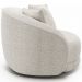 Kit 02 Poltronas Decorativa Para Sala de Estar Base Giratória Witta M03 Bouclê Branco - Lyam Decor