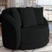 Kit 02 Poltronas Decorativa Para Sala de Estar Base Giratória Witta M03 Bouclê Preto - Lyam Decor
