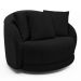 Kit 02 Poltronas Decorativa Para Sala de Estar Base Giratória Witta M03 Bouclê Preto - Lyam Decor