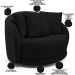 Kit 02 Poltronas Decorativa Para Sala de Estar Base Giratória Witta M03 Bouclê Preto - Lyam Decor