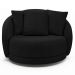Kit 02 Poltronas Decorativa Para Sala de Estar Base Giratória Witta M03 Bouclê Preto - Lyam Decor