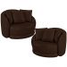 Kit 02 Poltronas Decorativa Para Sala de Estar Base Giratória Witta M03 Corano Marrom - Lyam Decor