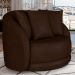 Kit 02 Poltronas Decorativa Para Sala de Estar Base Giratória Witta M03 Corano Marrom - Lyam Decor