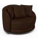 Kit 02 Poltronas Decorativa Para Sala de Estar Base Giratória Witta M03 Corano Marrom - Lyam Decor