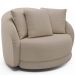 Kit 02 Poltronas Decorativa Para Sala de Estar Base Giratória Witta M03 Linho Cru - Lyam Decor