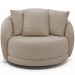 Kit 02 Poltronas Decorativa Para Sala de Estar Base Giratória Witta M03 Linho Cru - Lyam Decor