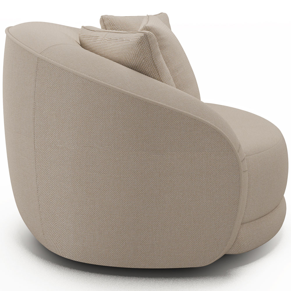 Kit 02 Poltronas Decorativa Para Sala de Estar Base Giratória Witta M03 Linho Cru - Lyam Decor